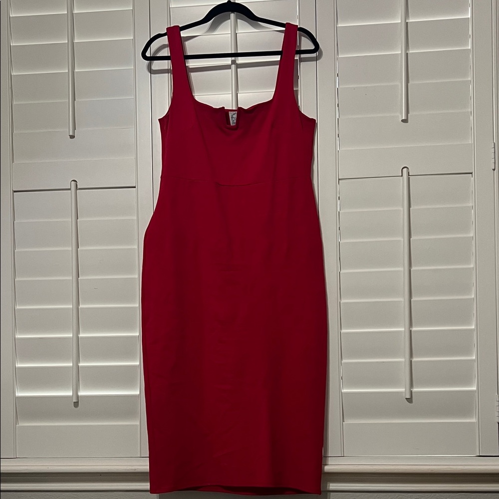 Blue Rain Elegant Red Midi Dress